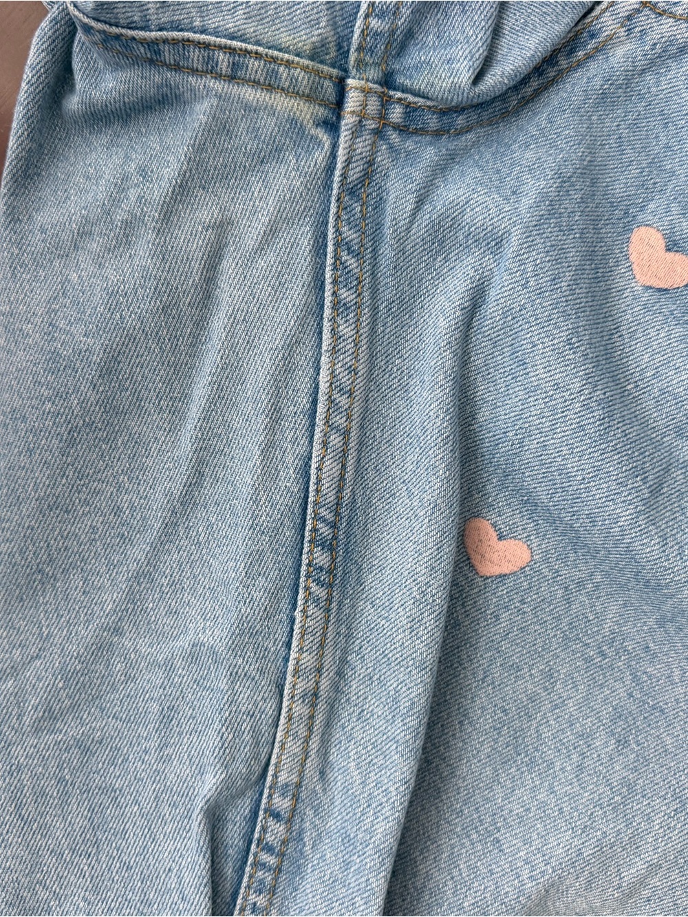 Francesca's Collections Light Blue Straight-Leg Jeans with Pink Heart - Picture 6 of 11
